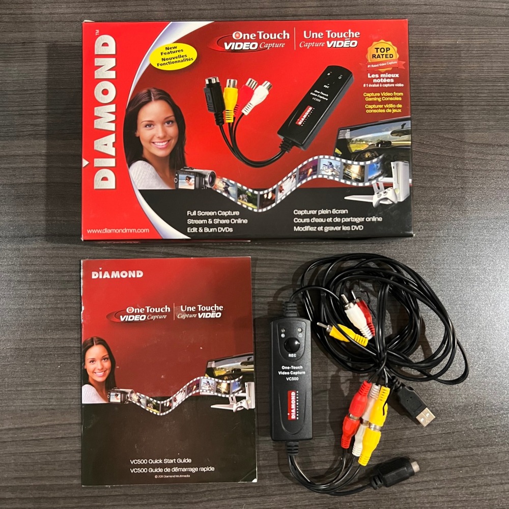 Diamond Multimedia VC500 One Touch Video‎ Capture USB 2.0 VHS to Digital Black